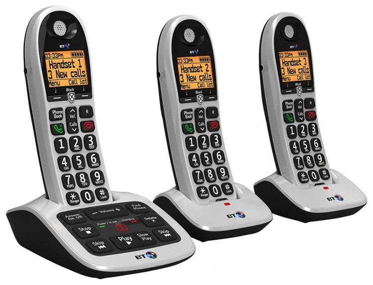 BT 4600 Big Button Advanced Call Blocker Cordless Home Phone (Trio Handset  Pack) 220 VOLTS NOT FOR USA