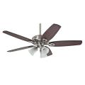 Hunter Fan 50561 Builder Plus Ceiling Fan with Light, Brushed Nickel, 65 W, 132 cm 220-240 Volts (NOT FOR USA)