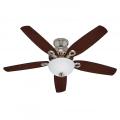Hunter Fan 50571 Builder Deluxe Ceiling Fan with Light, Brushed Nickel, 65 W,132 cm 220-240 Volts NOT FOR USA