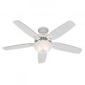 Hunter Fan 50570 Builder Deluxe Ceiling Fan with Light, White, 65 W, 132 cm 220-240 Volts NOT FOR USA