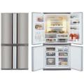 Sharp LC-F70PE-SL 220 Volts 25 cu. ft. Stainless Steel 4 Door Refrigerator Bottom Freezer 220/240 Volts NOT FOR USA