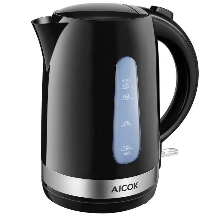 1.7L Cordless Electric Glass Kettle with Auto Shut-Off