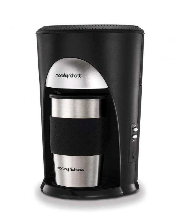 Morphy Richards Coffee On The Go Filter Coffe e Machine 162740 Black and  Brushed Stainless