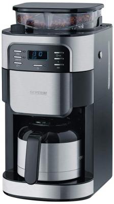 Severin KA 4812 Coffee Machine with Grinder, Stainless Steel Thermos Flask