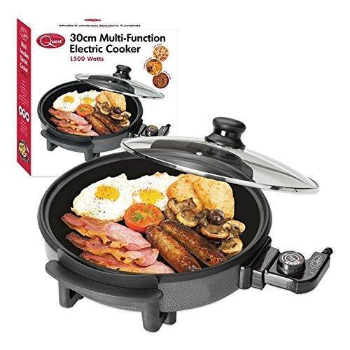 Quest 35410 30cm Multi-Function Electric Cooker Pan with Lid 1500 W Aluminium 