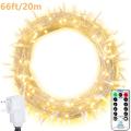 Fairy String Lights 200 LEDs, 20m Indoor Outdoor String Lights with Remote 8 Modes Warm White, 220VOLT (NOT FOR USA)