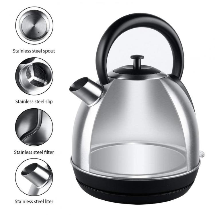 AICOK KE5502 Classical Electric Kettle 1.5L Fast Boiler Cordless Jug Kettle Auto Off Boil
