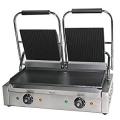 DAVLEX Double Panini Maker Press, Contact Grill, Electric Twin Pannini Machine Commercial sandwich press and toaster, 220VOLT(NOT FOR USA)