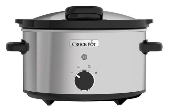 Crock-Pot CSC044 Slow Cooker with Hinged Lid, 3.5 Litre, Removable Easy-Clean Ceramic, Stainless Steel 220 VOLTS (NOT FOR USA)