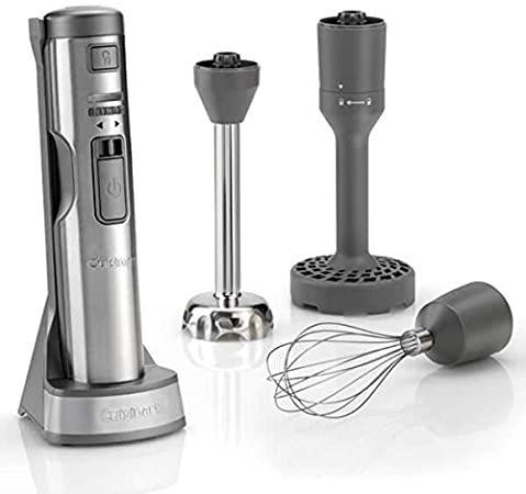 Cuisinart CSB300U 3 in 1 Cordless Hand Blender, Silver Finish 220-240 VOLTS