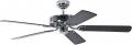 Potkuri 52 inch / 132 cm Ceiling Fan without Lights Steel Finish with Pull Cord and Blades Black or Black with Stripes 220-240 volts NOT FOR USA