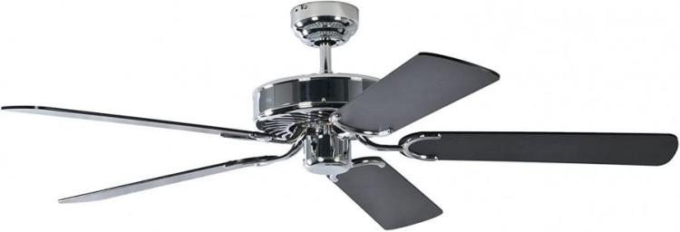 132 cm Ceiling Fan without Lights in Antique Brass with Pull Cord and Blades Walnut Potkuri 52 inch 