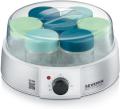 Severin JG 3525 Yoghurt Maker with Timer, 7 Glass Jars, 13 W, Silver/White, Multicolour