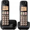 Panasonic KX-TGE112E Big Button Twin DECT Cordless Telephone with Nuisance Call Blocker & LCD Display (Twin Handset Pack) - Black NOT FOR USA