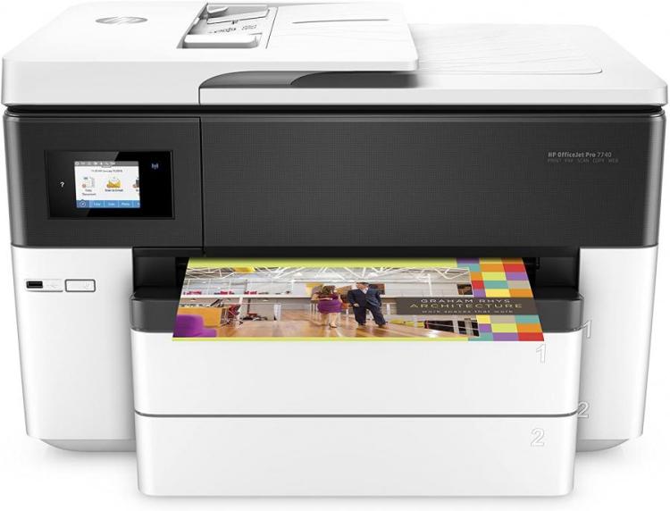 veltalende Korean ler hp officejet pro 7740 a3 multifunction printer (a3, printer, scanner,  copier, fax, wi-fi, duplex, hp eprint, apple air