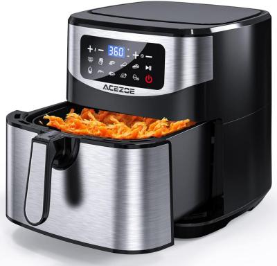 Acezoe 7L XXL Hot Air Fryer, 1800 W Stainless Steel Air Fryer with Digital LED Touch Screen, 9 Programmes, Without Oil Fryer, Preheating Function, BPA and PFOA Free 220-240 VOLTS NOT FOR USA