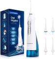 Hangsun Water Flosser Cordless Oral Irrigator Rechargeable Ultra Dental Water Jet HOC700 for Teeth Braces with Portable USB Charger 300ML Water Tank and 4 Jet Tips for Travel & Home Use NOT FOR USA