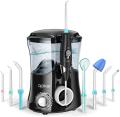 Apiker Electric Oral Irrigator for Teeth Cleaning, Professional Water Flosser with Continuous Water Pressure Setting, 600 ml Water Tank, 8 Different Functional Nozzles, Black NOT FOR USA