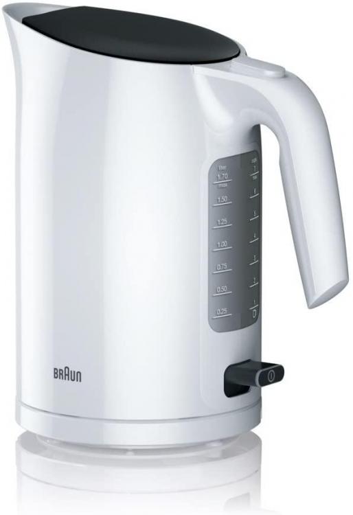 Braun WK 3110 WH Kettle Capacity 1.7 L 3,000 Watt Quick Boil System  Removable Anti-limesca