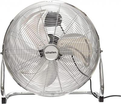 Schallen Chrome Silver Metal High Velocity Cold Air Circulator Adjustable Floor Fan with 3 Speed Settings (18