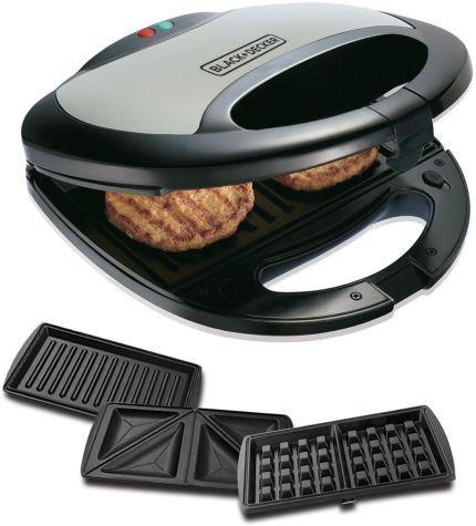 Black & Decker 220 volts Sandwich Maker with Grill and Waffle Maker  TS2090-B5 750 Watts 3