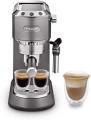 De'Longhi Dedica Metallics Coffee Machine with Milk Frother, Traditional Barista Pump Espresso Machine, Coffee and Cappuccino Maker, EC785.GY, 1300 W, Grey 220V 240 Volts NOT FOR USA