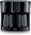 SEVERIN KA 5829 Duo Filter Coffee Machine with Thermal Jug, Coffee Machine for up to 16 Cups, Attractive Filter Machine with 2 Insulated Jugs, Brushed Black 220V 240 Volts NOT FOR USA