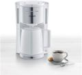 SEVERIN KA 9255 Filter Coffee Machine with Thermal Jug, Coffee Machine for up to 8 Cups, Attractive Filter Machine with Insulated Jug, White / Brushed Stainless Steel 220V 240 Volts NOT FOR USA