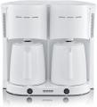 Severin KA 5830 Duo Filter Coffee Maker with 2 Thermal Jugs for up to 8 Jugs Each 2 x 1,000 Watt White 220V 240 Volts NOT FOR USA