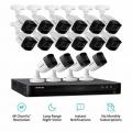 Defender 4K4T16B16 Ultra HD 4K (8MP) 4TB Wired Security System with 16 Night Vision Cameras