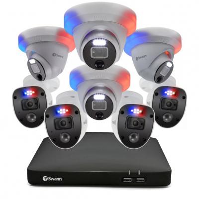 Swann Enforcer 8 Channel 1080p DVR CCTV, 8-Camera Wired Smart Security Surveillance System 110-240 volts for worldwide use