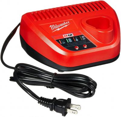 Milwaukee M12 Lithium Ion 12 Volt Battery Charger w/LED Indicating, Red