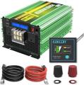 EDECOA 3500W Peak 7000W Pure Sine Wave Inverter Heavy Duty Power Inverter DC 12V to 240V AC with LCD, Remote Controller and 2 AC Outlets 220-240 volts Not FOR USA