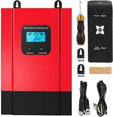 VEVOR 12V~48V MPPT Solar Charge Controller WiFi Module Support, Solar Charge Controller 40A Red and Black LCD Screen Solar Charger Automatic Identification Various Protection Functions with Accessories  220-240 volts Not FOR USA