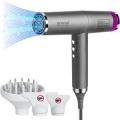 Hair Dryer, 1450W Professional Ionic Hair Dryer, Negative Ion Technology, 4 Temperature & 3 Speed Settings, Contain 2 Nozzles and 1 Diffuser, Portable Hair Dryer for Home, Travel, Salon  220-240 volts Not FOR USA
