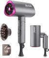 Pynhoklm Hair Dryer Ion 2000 W Professional Hair Dryer with 1 Diffuser and 1 Styling Nozzle, 3 Heat Settings & 2 Gears, Cold Air Button, Lightweight & Foldable Travel Hair Dryer, Suitable for Travel / Salon / Home  220-240 volts Not FOR USA