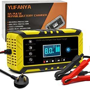 20-Amp Car Battery Charger, 12V and 24V Smart Fully Automatic Battery  Charger Maintainer Trickle Charger w/Temperature Compensation for Car Truck  Lawn