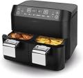 MAXXMEE Hot Air Fryer Double Basket 7.6 Litres Digital Double Hot Air Fryer with Two Chambers 2 x 3.8 Litres Simultaneous Cooking of 2 Different Meals 6 Programmes [2400 Watt] 220-240 volts Not FOR USA