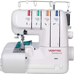 VERITAS Elastica - versatile overlock sewing machine for perfect 2, 3 or 4-thread seams for sewing, hemming and cutting in one operation, 32x28x28 cm 220-240 volts Not FOR USA