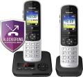 Panasonic KX-TGH722GS Cordless Phone Duo with Answering Machine (DECT Phone, Low Radiation, Color Display, Call Blocking, Hands-free) Black 220-240 volts Not FOR USA