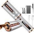 Wireless Automatic Curling Iron, Rechargeable Curl with LCD Display Hair Curler and 6 Temperature Settings, Intelligent Curler with Ceramic Coating and Scald Protection 220-240 volts Not FOR USA