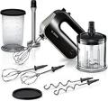 Bosch Hand Stirrer HomeProfessional MFQ4885DE, 2 whisks, 2 stainless steel dough hooks, shredder, blender, mixing cup, 575 W, black 220-240 volts Not FOR USA