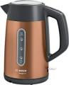 Bosch cordless kettle DesignLine TWK4P439, pouring without splash, cup display, water level indicator on both sides, overheating protection, 1.7 L, 2400 W, copper 220-240 volts Not FOR USA