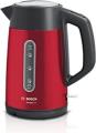 Bosch cordless kettle DesignLine TWK4P434, pouring without splashes, cup display, water level indicator on both sides, overheating protection, 1.7 L, 2400 W, red 220-240 volts Not FOR USA