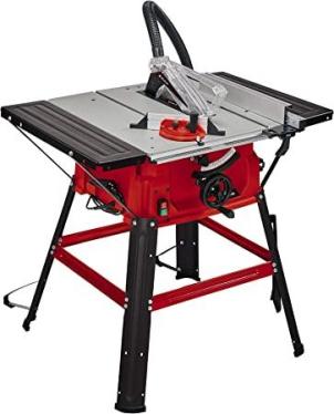 Einhell circular table saw TC-TS 2025/2 U (novelty 2020), (max. 2,000 watts, adjustment for height/inclination of the precision saw blade, parallel stop, angle stop +/- 60°, contact surface l./r.), red/silver 220-240 volts Not FOR USA