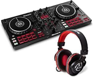 Numark DJ Pro Package - Mixtrack Pro FX DJ Controller Desk with 2-Deck Control, Integrated Audio Interface, Jogwheel Displays and HF175 Headphones in Closed Design, 40 mm Driver 220-240 volts Not FOR USA