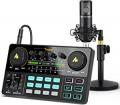 Podcast equipment, MAONO MaonoCaster Lite all-in-one interface for podcasts, audio interface with 25mm large diaphragm microphone for live streaming, recordings, AU-AM200-S4 220-240 volts Not FOR USA