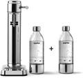 Aarke Carbonator 3 Sparkling Water Maker, Steel Finish + 2 x PET bottles 0.8 Litres 220-240 volts Not FOR USA