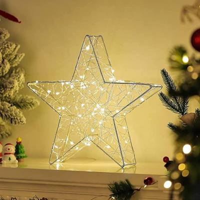 Lewondr LED Star Table Lamp, 33 cm Star Shape Christmas Lights Mood Light Battery Operated Bedside Lamp Table Decoration Christmas Lighting Christmas Decoration Fairy Lights for Room Indoor Warm White 220-240 volts Not FOR USA
