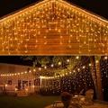 Light Curtain Outdoor Fairy Lights 10 m 400 LED, Warm White Icicle Light Curtain Indoor Fairy Lights Garden IP44 Waterproof for Christmas Decoration Party Xmas, Wedding, Party NOT FOR USA